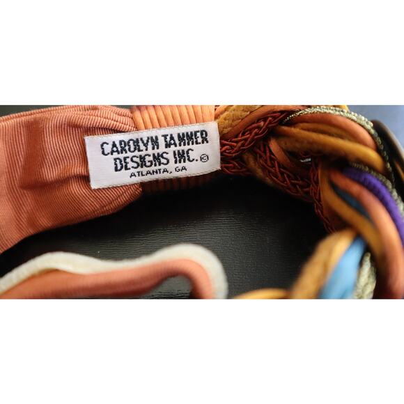Carolyn Tanner Designs Coral Orange Braided Colorful Adjustable Stone BELT Retro - Picture 6 of 7